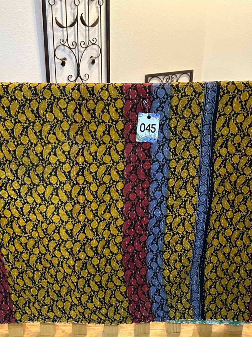 K45 Goegeous One of a Kind Reversible Twin Kantha Quilt